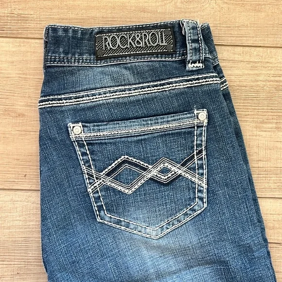 Rock & Roll Womens Jeans Midrise Boot Cut 31x34 - Picture 2 of 4